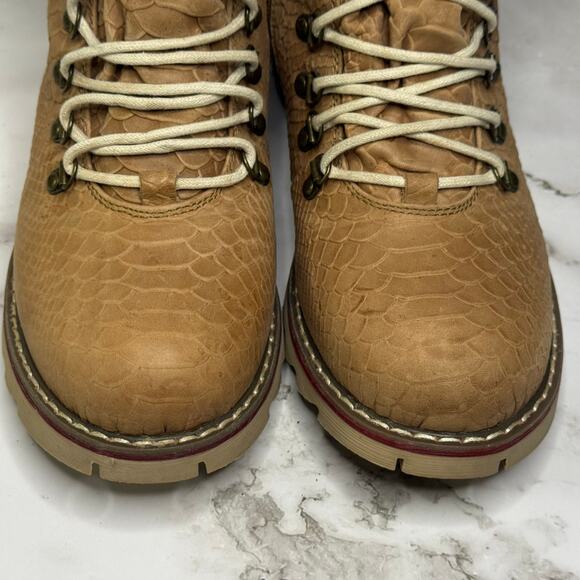 Rare Royal Canadian Cambridge “Croc” Embossed Leather Waterproof Boots 8.5 - Picture 7 of 16